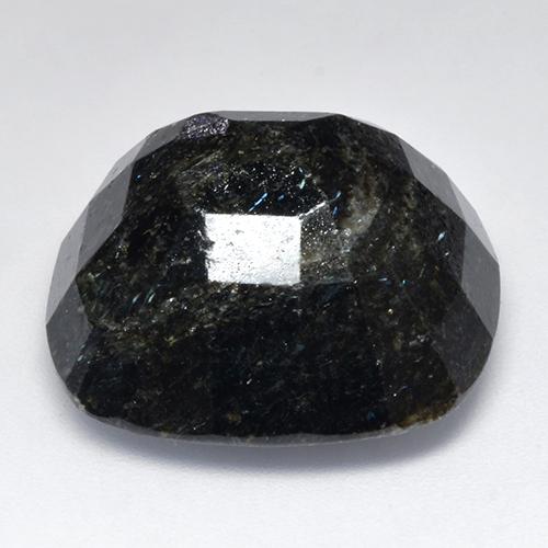 Nuummite noir naturelle coupe coussin, 33,49 ct, opaque