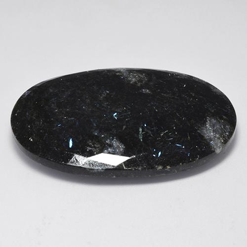 Nuummite noir naturelle coupe ovale, 53,25 ct, opaque