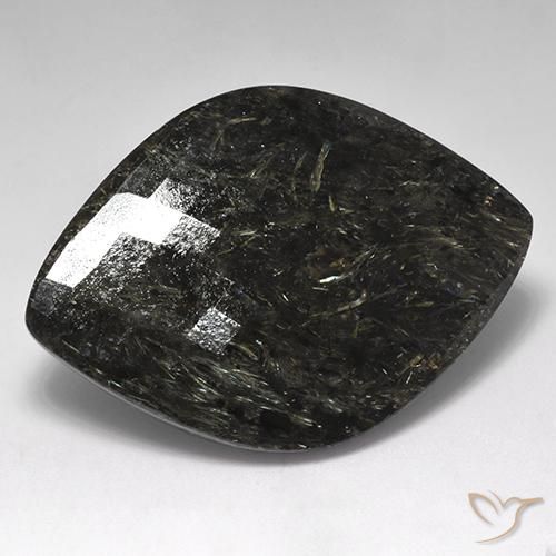 Nuummite Noir avec étincelle bleue naturelle Fantaisie, 61.20 ct, Opaque