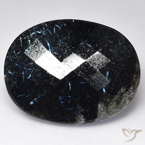 38.94ct Naturel Noire Nuummite, ovale, Opaque