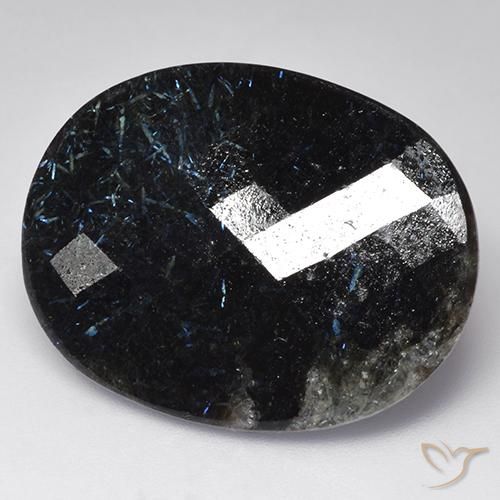 Nuummite Noire naturelle ovale, 38.94 ct, Opaque