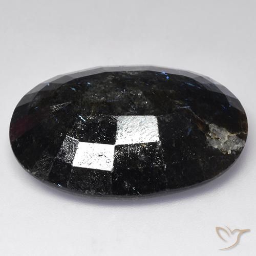 Nuummite Noire naturelle ovale, 38.94 ct, Opaque