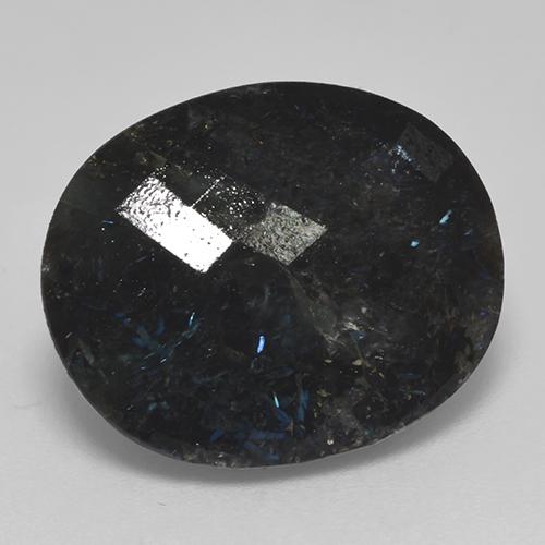 Nuummite noir naturelle coupe ovale, 14,99 ct, opaque
