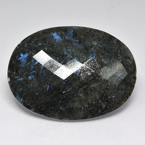 Nuummite noir naturelle coupe ovale, 40,80 ct, opaque