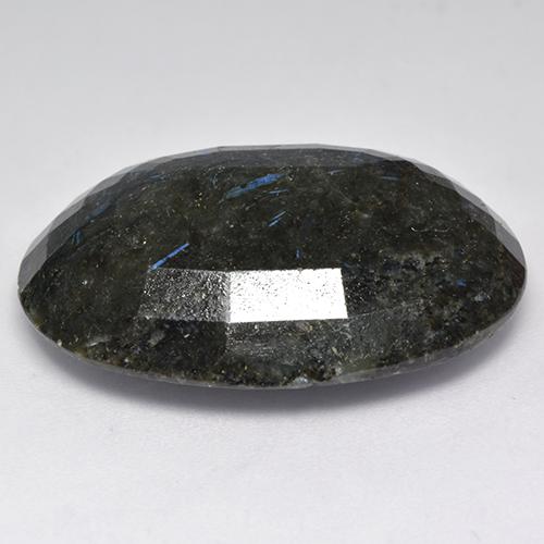 Nuummite noir naturelle coupe ovale, 40,80 ct, opaque