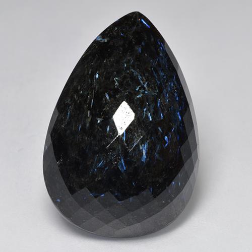 Nuummite Noire naturelle En forme de poire, 43.23 ct, Opaque