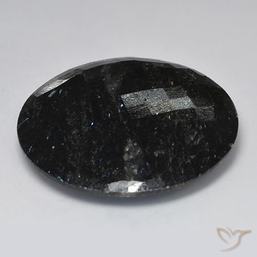 Nuummite Noir avec étincelle bleue naturelle Tour, 50.90 ct, Opaque