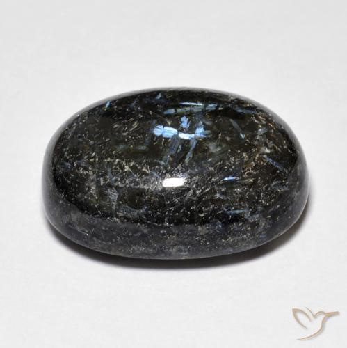 Nuummite Noire naturelle ovale, 20.81 ct, Opaque
