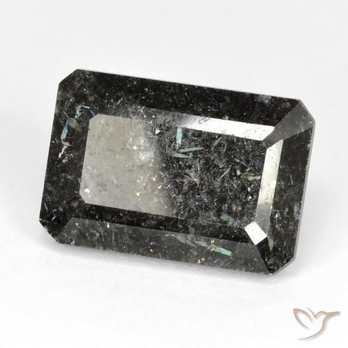 Nuummite Noire naturelle Octogone / coupe Émeraude, 16.29 ct, Opaque