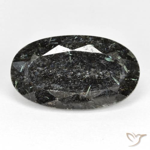 19.24ct Naturel Noire Nuummite, ovale, Opaque