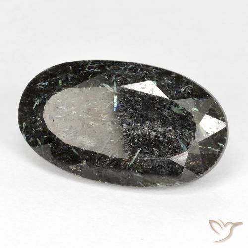 Nuummite Noire naturelle ovale, 19.24 ct, Opaque