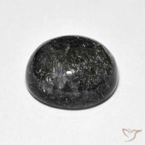 Nuummite Noire naturelle ovale, 8.16 ct, Opaque