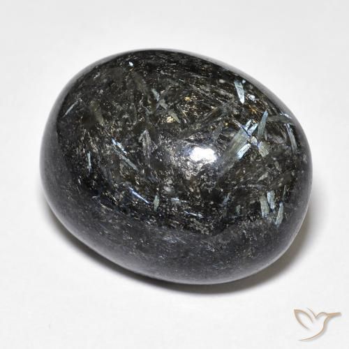 Nuummite Noire naturelle ovale, 29.00 ct, Opaque