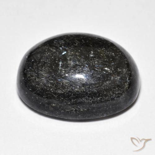 Nuummite Noire naturelle ovale, 29.00 ct, Opaque