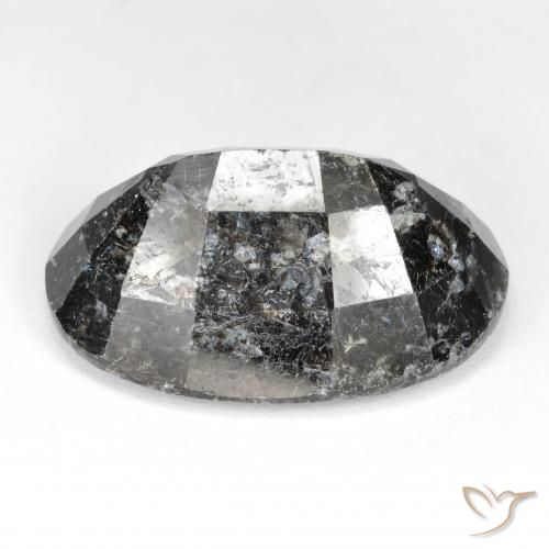 Nuummite Noir avec étincelle bleue naturelle ovale, 27.22 ct, Opaque