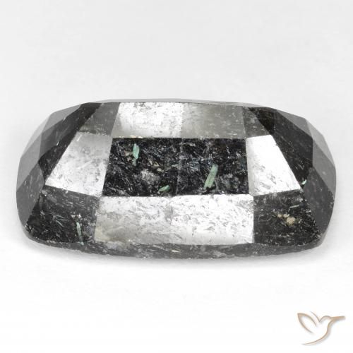 Nuummite Noir avec étincelle bleue naturelle Coussin, 29.18 ct, Opaque