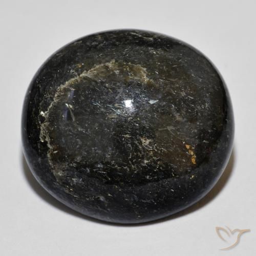Nuummite noir naturelle coupe ovale, 21,06 ct, opaque