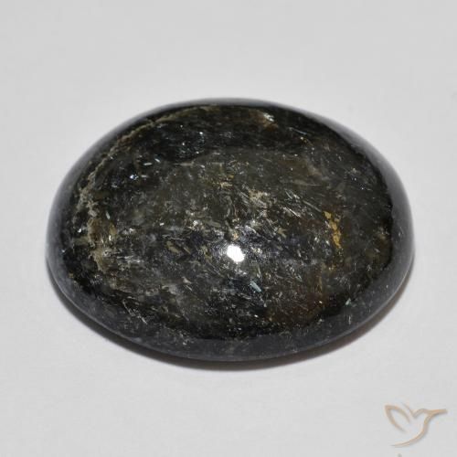 Nuummite noir naturelle coupe ovale, 21,06 ct, opaque