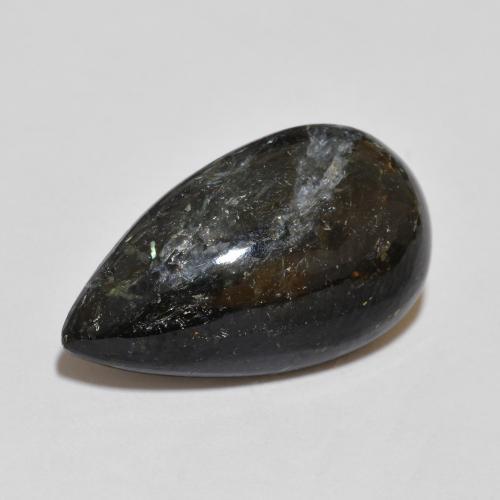 Nuummite noir naturelle en forme de poire, 7,64 ct, opaque