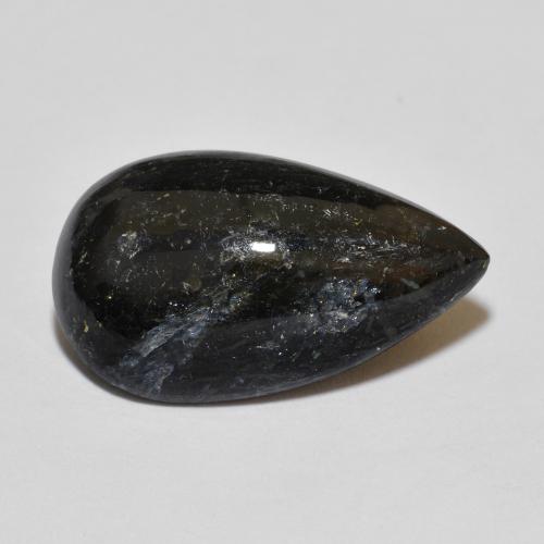 Nuummite noir naturelle en forme de poire, 7,64 ct, opaque
