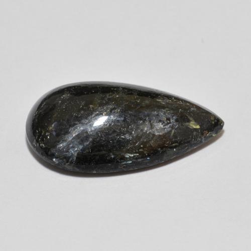 Nuummite noir naturelle en forme de poire, 7,64 ct, opaque