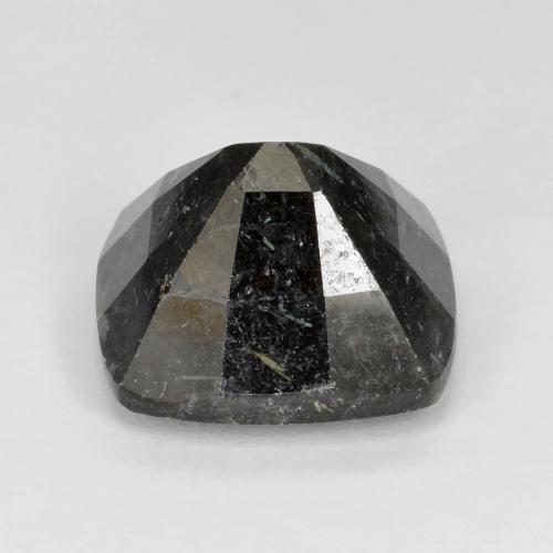 Nuummite noir naturelle coupe coussin, 7,92 ct, opaque