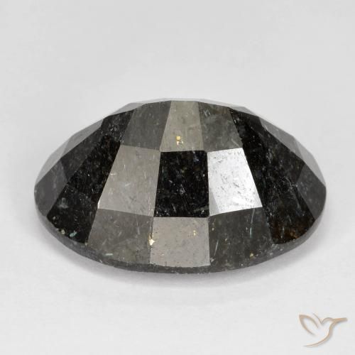 Nuummite Noir avec étincelle bleue naturelle ovale, 22.20 ct, Opaque