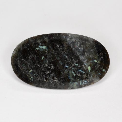 Nuummite Noir avec étincelle bleue naturelle Coupe ovale, 7.30 ct, Opaque