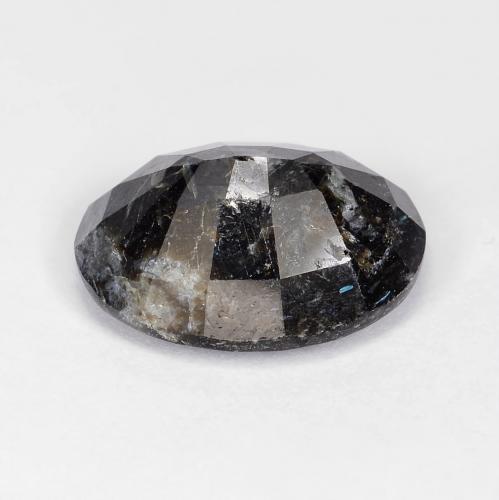 Nuummite noir avec étincelle bleue naturelle coupe ovale, 8,47 ct, opaque