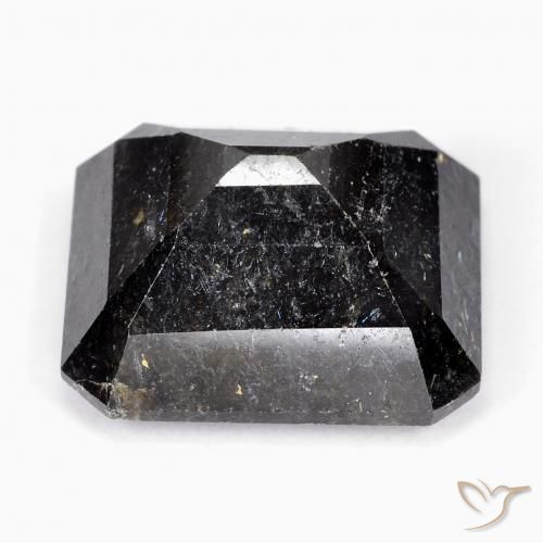 Nuummite Noir avec étincelle bleue naturelle Octogone / coupe Émeraude, 26.45 ct, Opaque