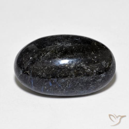 10.77ct Naturel Noir avec étincelle bleue Nuummite, ovale, Opaque
