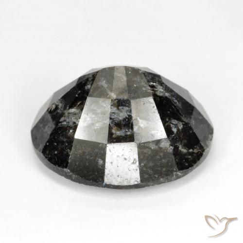 Nuummite Noir avec étincelle bleue naturelle ovale, 16.58 ct, Opaque