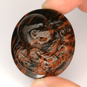 Obsidienne marron naturelle forme fantaisie, 66,88 ct, opaque
