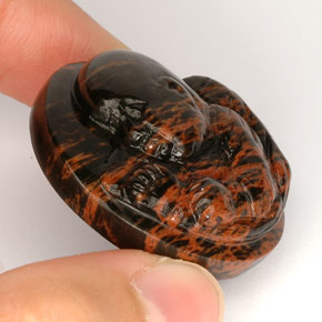 Obsidienne marron naturelle forme fantaisie, 66,88 ct, opaque