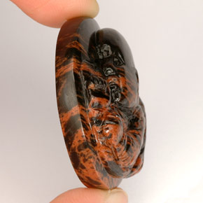 Obsidienne marron naturelle forme fantaisie, 66,88 ct, opaque