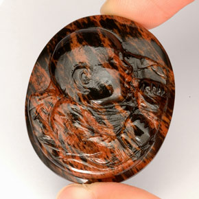 Obsidienne Acajou naturelle Forme fantaisie, 55.23 ct, Opaque