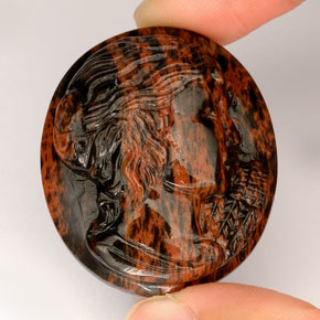 Obsidienne Acajou naturelle Forme fantaisie, 69.01 ct, Opaque