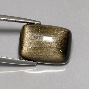 Obsidienne Éclat d'Or naturelle Coupe coussin, 7.58 ct, Opaque