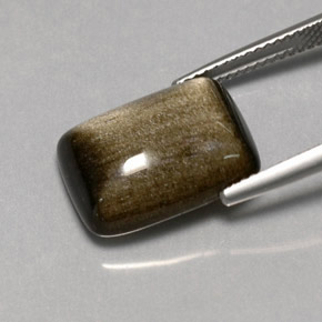 Obsidienne Éclat d'Or naturelle Coupe coussin, 7.58 ct, Opaque