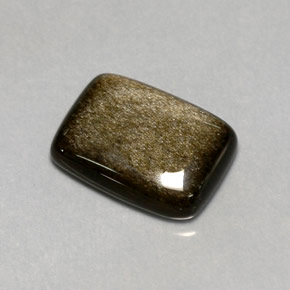 Obsidienne jaune naturelle coupe coussin, 6,45 ct, opaque