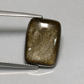 Obsidienne jaune naturelle coupe coussin, 6,45 ct, opaque