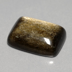 Obsidienne jaune naturelle coupe coussin, 7,76 ct, opaque
