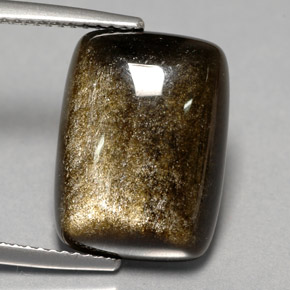 Obsidienne jaune naturelle coupe coussin, 7,76 ct, opaque