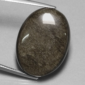Obsidienne jaune naturelle coupe ovale, 27,12 ct, opaque