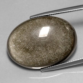 Obsidienne jaune naturelle coupe ovale, 25,94 ct, opaque