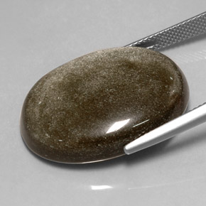Obsidienne jaune naturelle coupe ovale, 25,94 ct, opaque