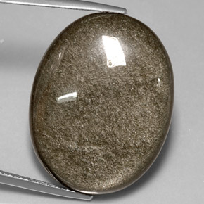 Obsidienne jaune naturelle coupe ovale, 25,82 ct, opaque