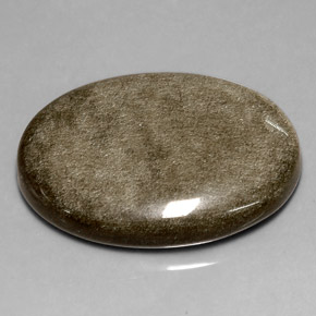 Obsidienne jaune naturelle coupe ovale, 24,59 ct, opaque