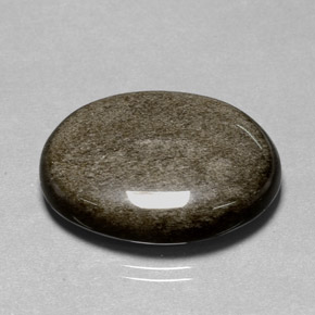 Obsidienne jaune naturelle coupe ovale, 25,01 ct, opaque