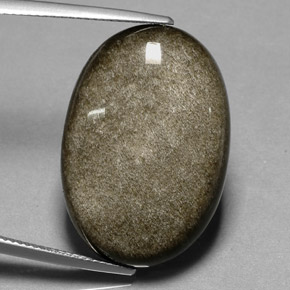 Obsidienne jaune naturelle coupe ovale, 24,01 ct, opaque